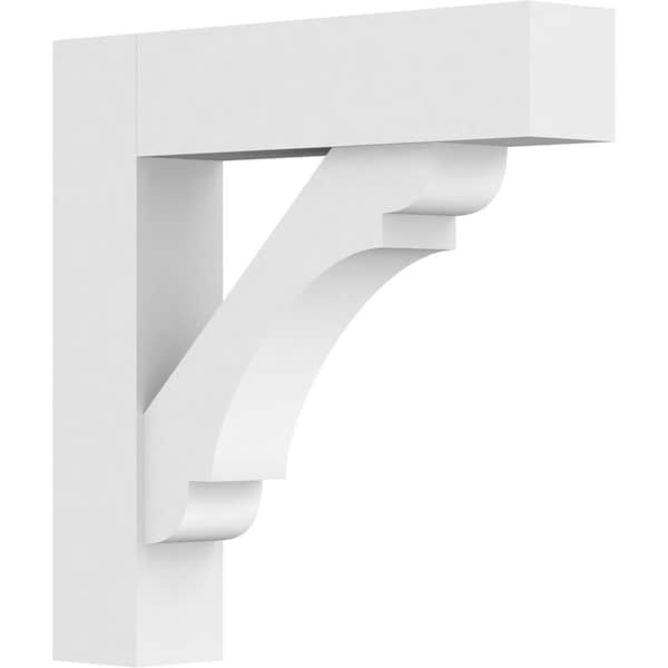Ekena Millwork Standard Olympic Architectural Grade PVC Bracket with Block Ends, 3"W x 18"D x 18"H BKTP03X18X18OLY05 - main